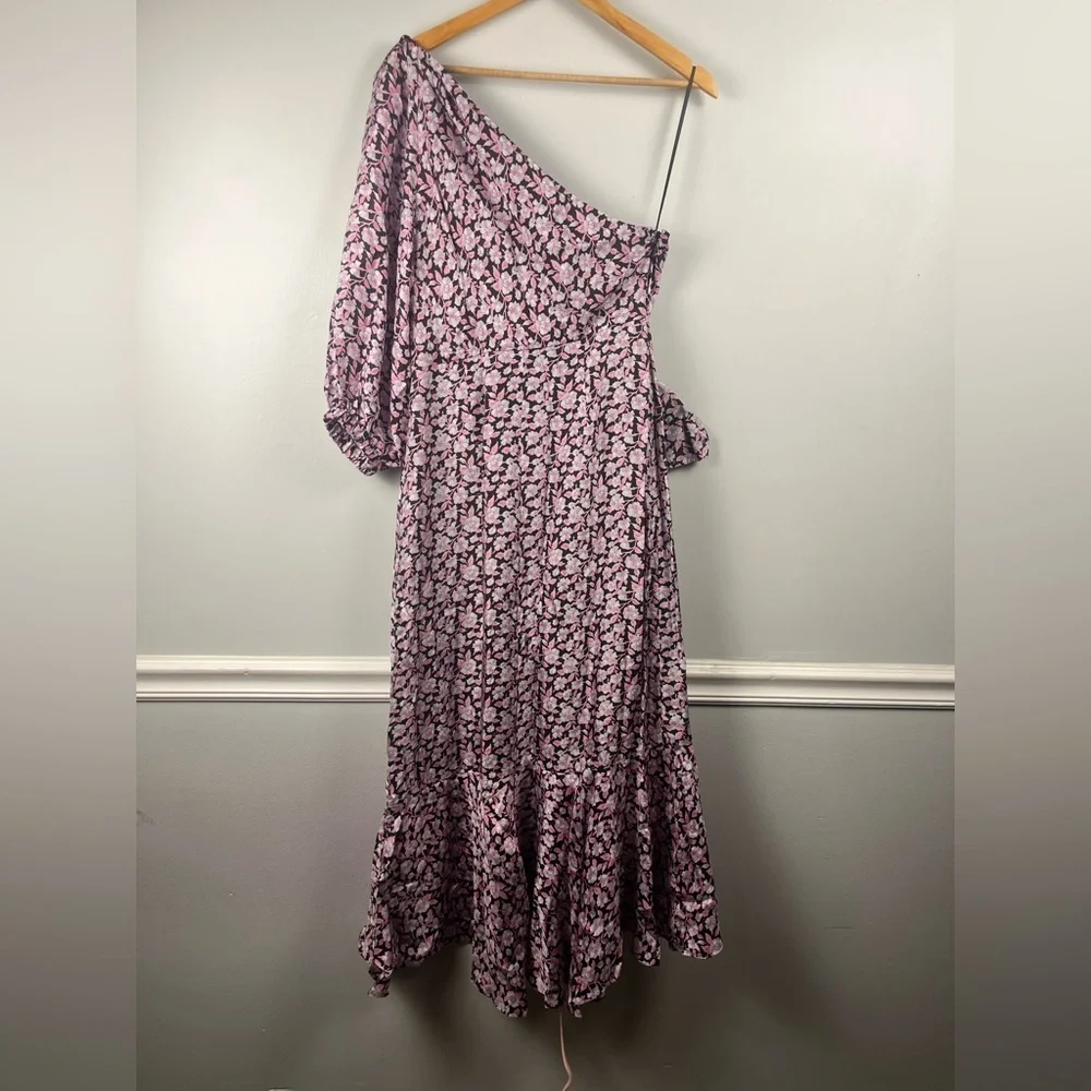 J. Crew Collection limited-edition one-shoulder ruffle hem dress glory floral 8